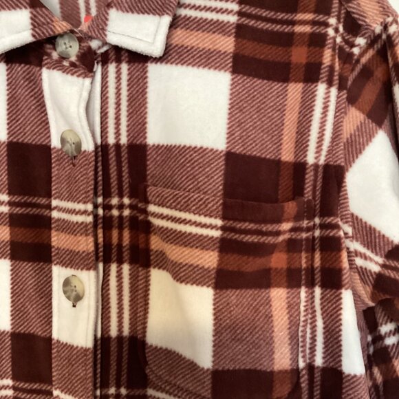 Eddie Bauer Microsoft Collared Brown & Cream Women’s Shirt Size M NWT - Picture 3 of 7